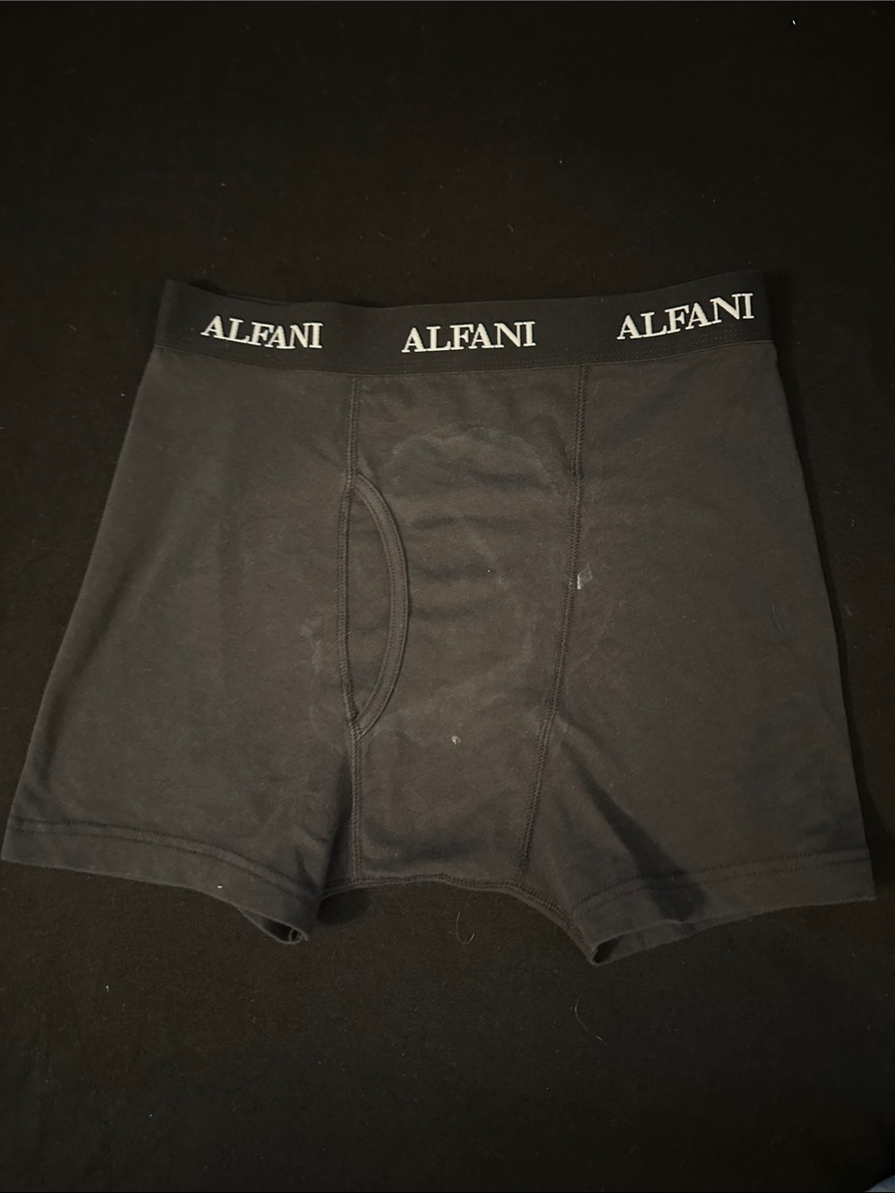 Alfani Black Men's Cotton Blend Boxer Briefs with Branded Waistband
